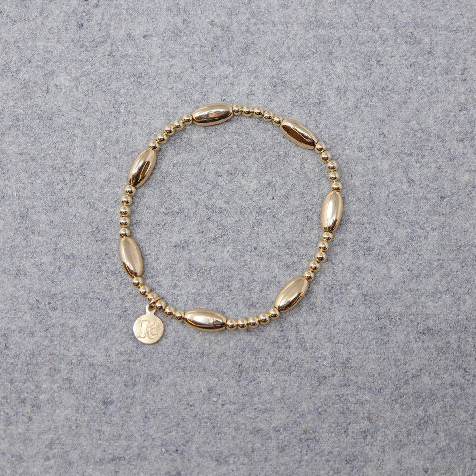 Armband vergoldete Perlen oval "Ochsalm"