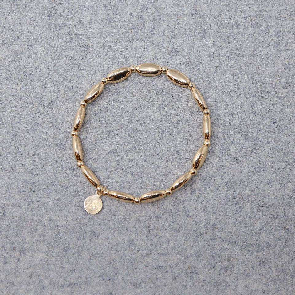 Armband vergoldete Perlen oval "Ochsalm"