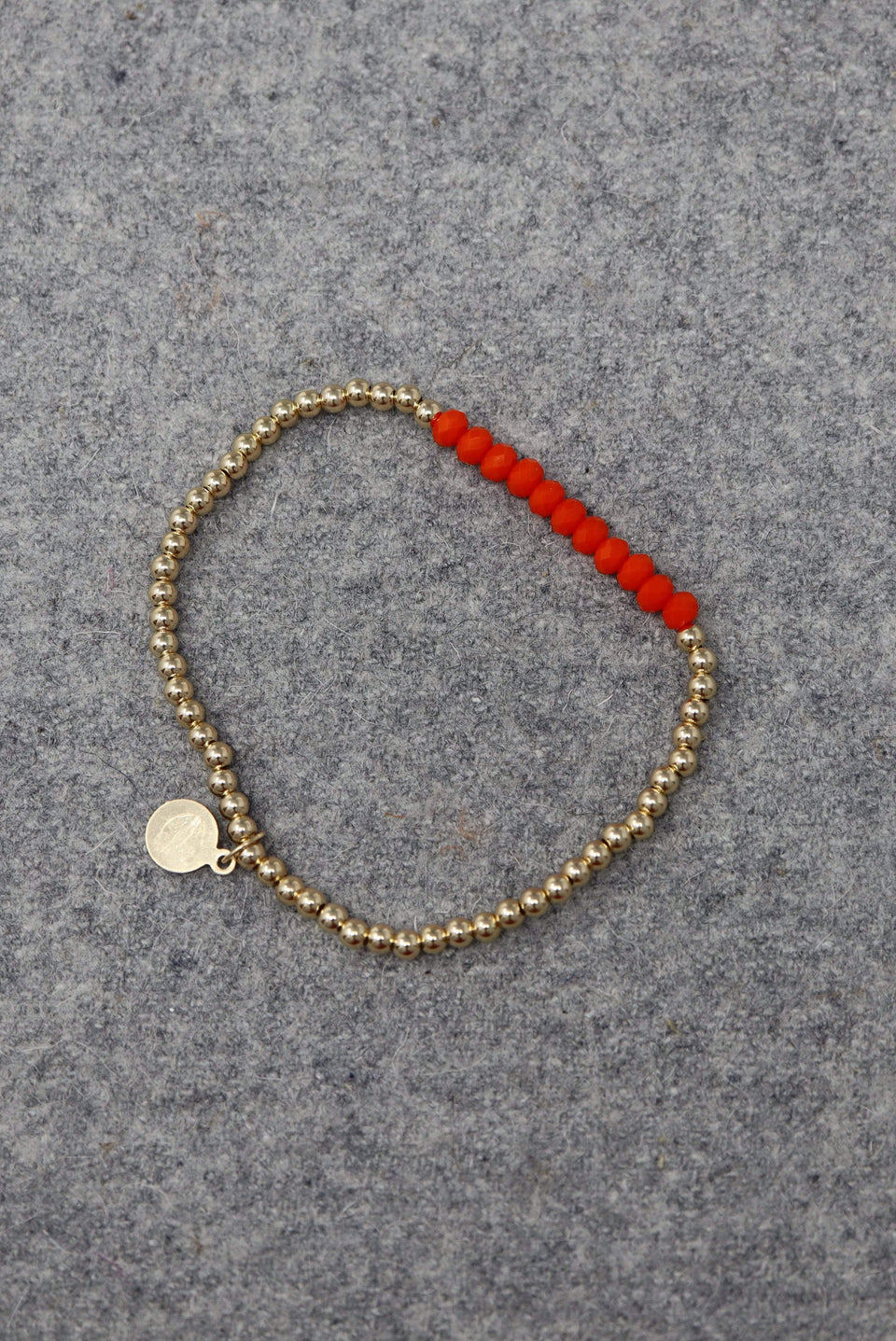 Armband vergoldete Perlen mit Natursteinen "Streif"