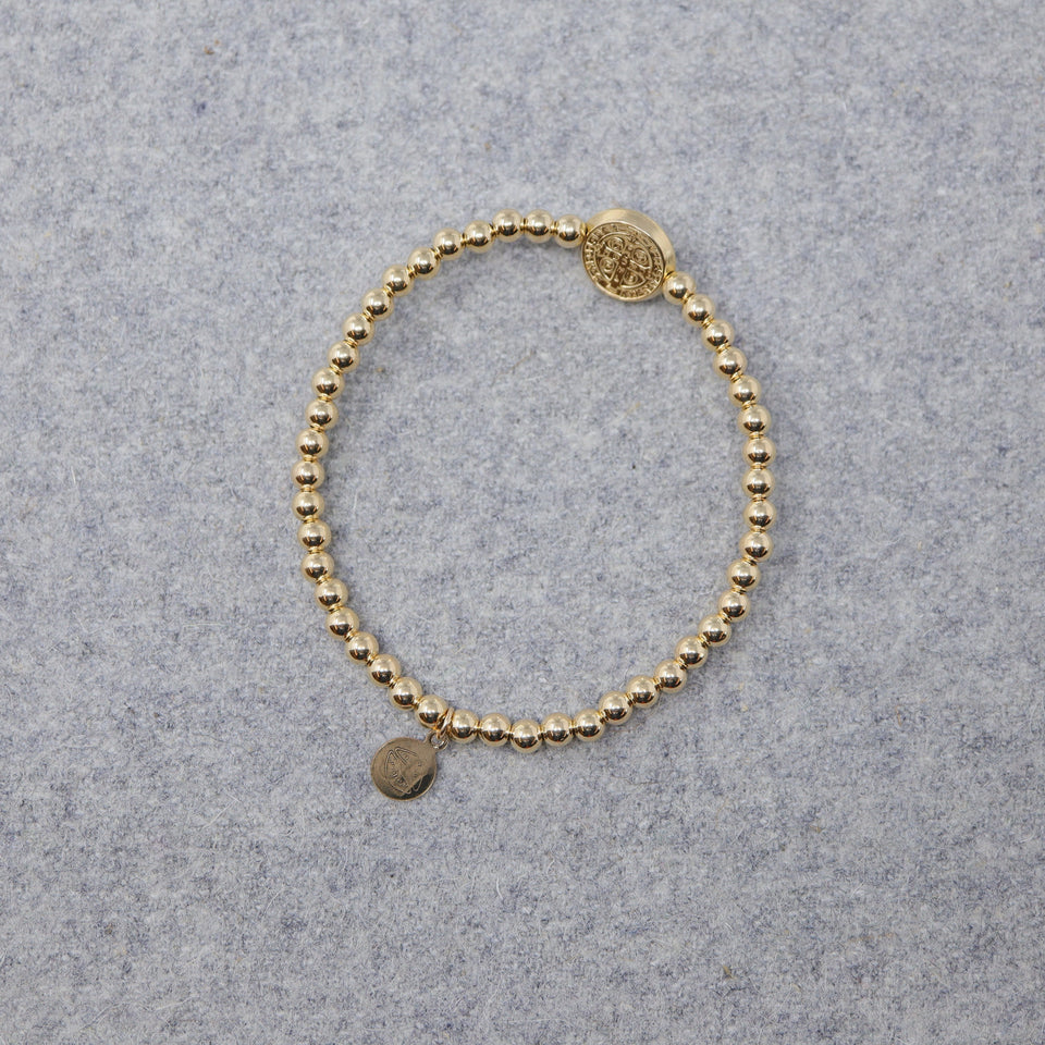 LUCKY COIN ARMBAND GOLDFARBIGE PERLEN