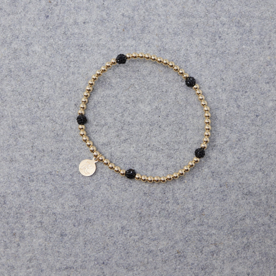 Armband vergoldete Perlen mit 5 funkelnden Perlen "Pengelstein"