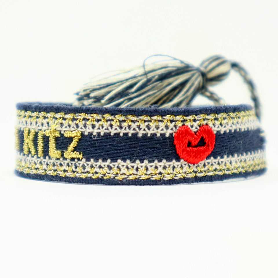 KISS from KITZ WOVEN BRACELET GOLDEN TEXT