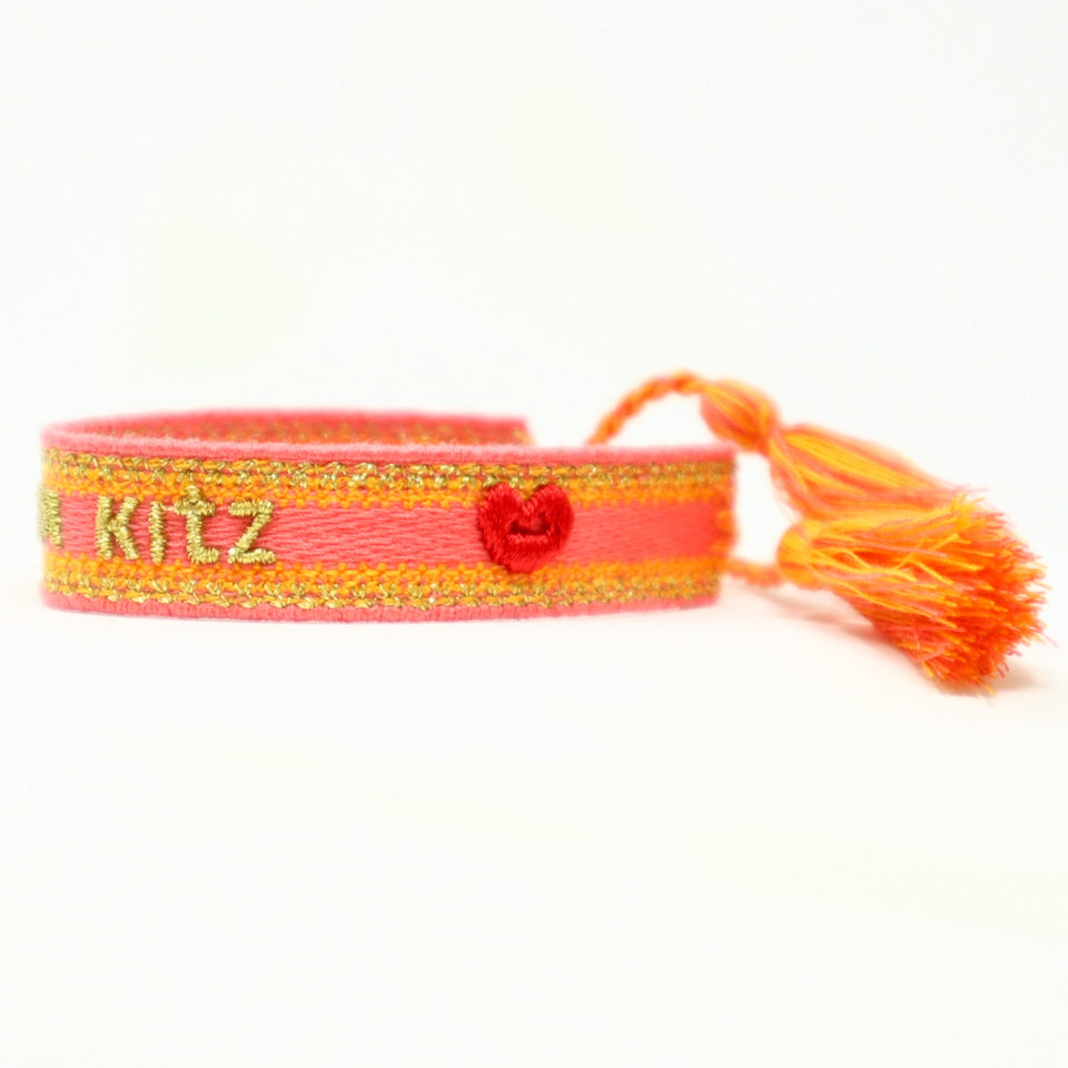 KISS from KITZ WOVEN BRACELET GOLDEN TEXT