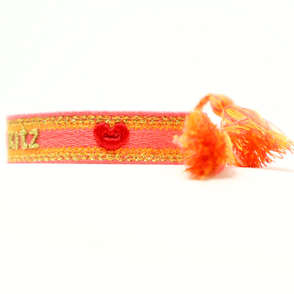 KISS from KITZ WOVEN BRACELET GOLDEN TEXT