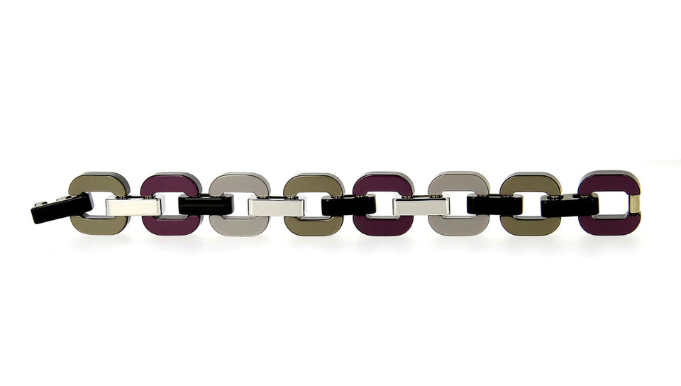 BIG Bracelet X.D. Design S Triple colored Moor/Eggplant/grey