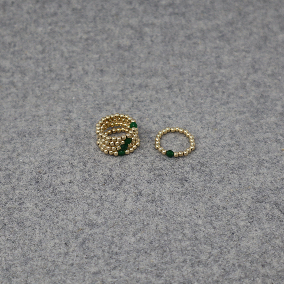 Ring vergoldete Perlen mit Edelstein