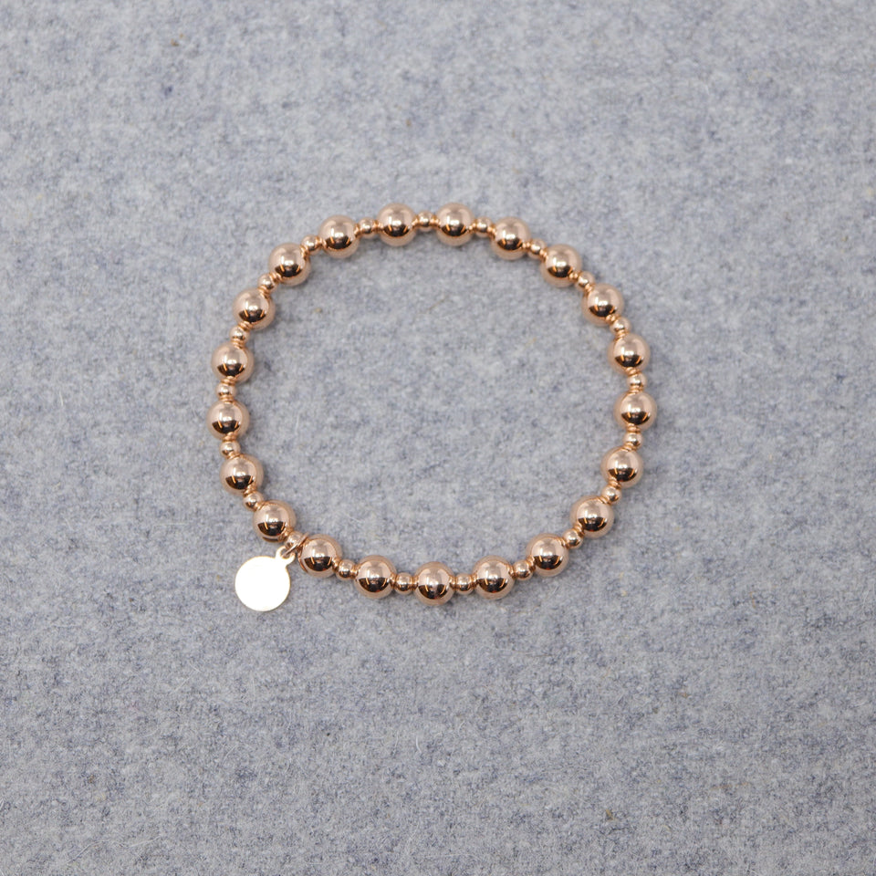 Rosévergoldetes "Groß-Klein-Perlen-Armband"