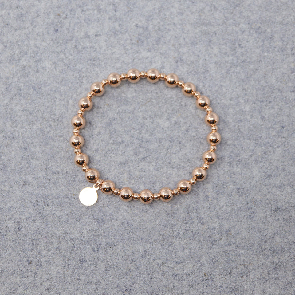 Rosévergoldet-versilbert "Groß-Klein-Perlen Armband"