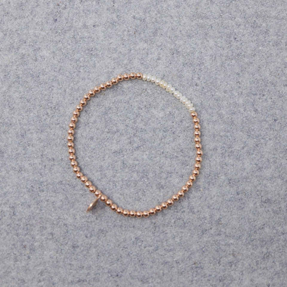 Rosévergoldetes Perlen Armband Pearl "Streif"