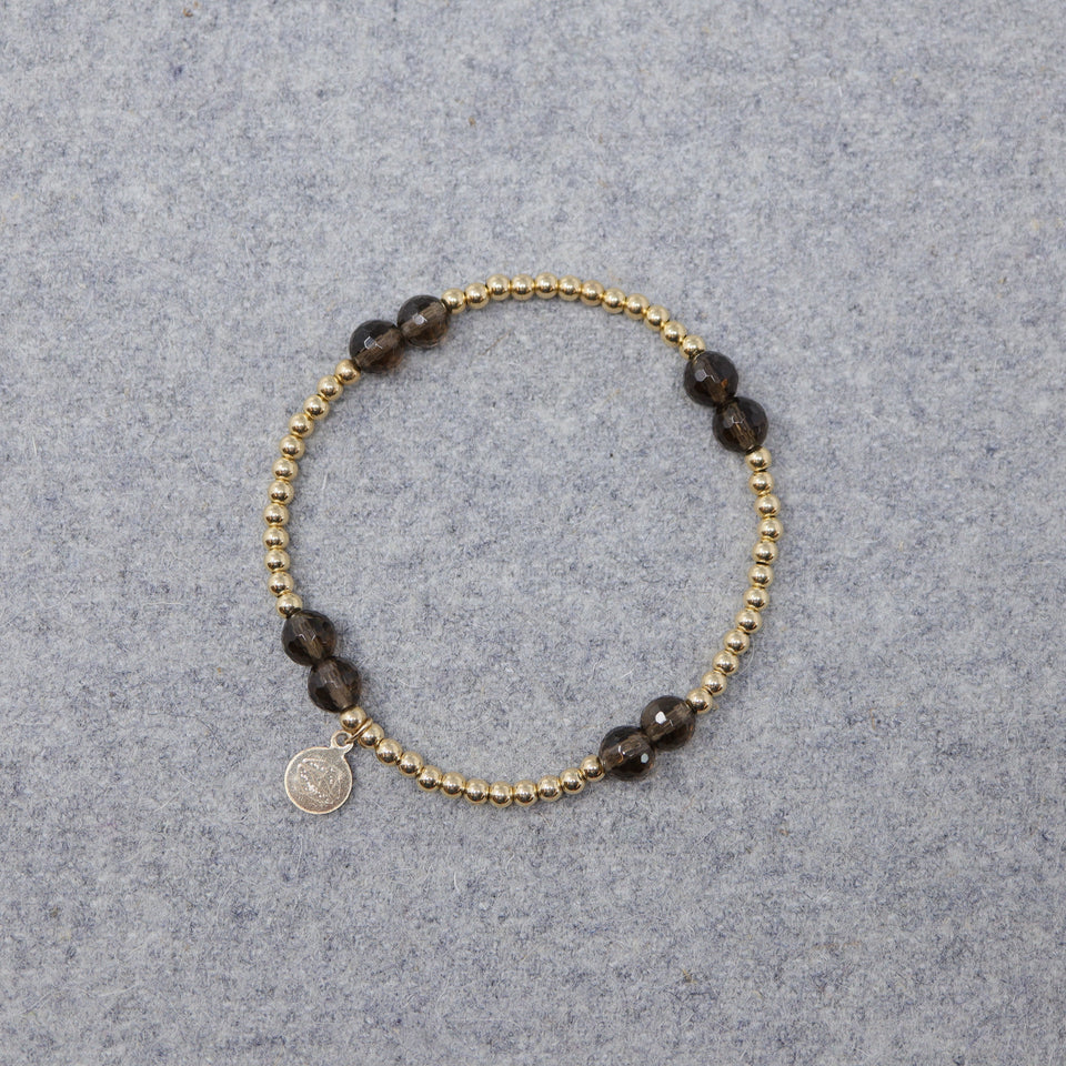 Einsiedelei Armband vergoldeten Perlen mit Edelsteinen 4x2
