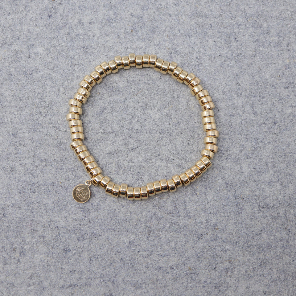 Armband vergoldete Perlen "Wheel" 5 mm